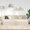 vidaXL Hoekbedframe met hoofdeinde Cr&egrave;me 90 x 190 cm Stof