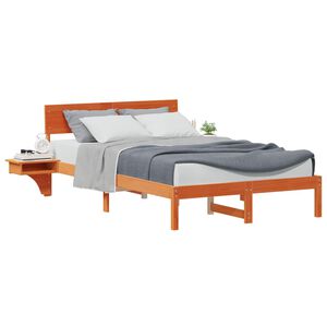 vidaXL Bedframe Wasbruin 135 x 190 cm Massief grenenhout