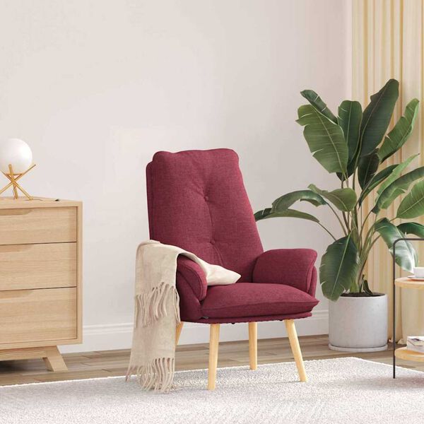 vidaXL Fauteuil Wijnrood 69 x 74 x 93 cm Sherpa Stof