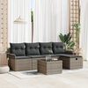 vidaXL Tuin Sofa Set met kussen met opslag 6 pcs Grijs poly rattan