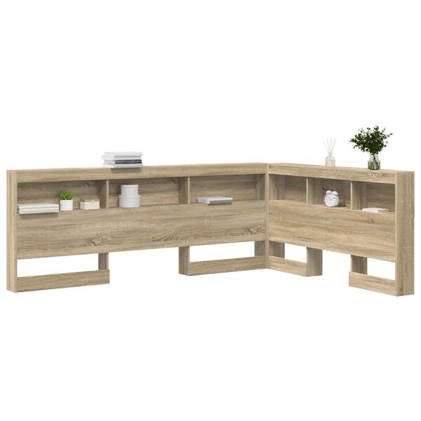 vidaXL Opberghoofdbord met plank Sonoma Eiken 160 cm Bewerkt hout