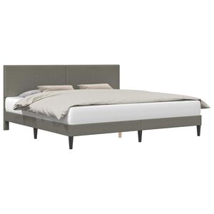 vidaXL Bedframe met hoofdeinde Lichtgrijs 180 x 200 cm Katoen Stof