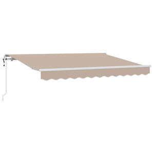 vidaXL Uitschuifbare luifel Beige 350 x 200 cm Stof