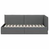 vidaXL Hoekbedframe met hoofdeinde Donkergrijs 100 x 200 cm Fluweel