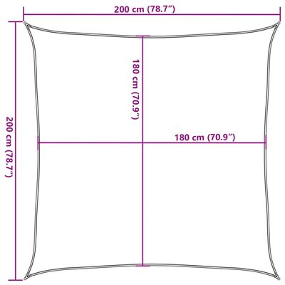 vidaXL Zonnezeil 160 g/m² vierkant 2x2 m HDPE lichtgrijs