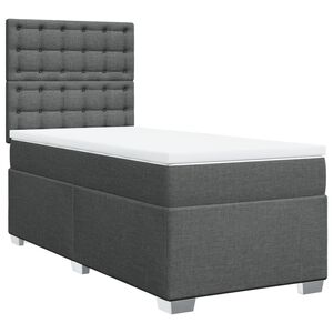 vidaXL Boxspring met matras stof donkergrijs 90x190 cm