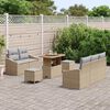 vidaXL Tuin Sofa Set met kussen 8 pcs Beige Poly riet
