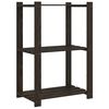 vidaXL Opbergrek 3-laags 60x38x90 cm massief grenenhout zwart