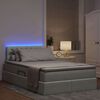 vidaXL Opbergbed met LED met matras Lichtgrijs 120 x 190 cm Fluweel