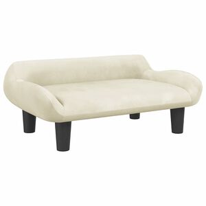 vidaXL Kinderbank 70x40x24 cm fluweel cr&egrave;mekleurig