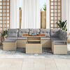vidaXL Tuin Sofa Set met kussen 9 pcs Beige en Grijs