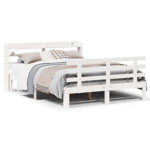 vidaXL Bedframe met hoofdeinde zonder matras 140x200 cm wit