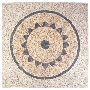 vidaXL Mosaic Tiles Zonnebloem Patroon Meerkleurig 120 x 120 cm Marmer