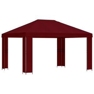 vidaXL Prieel 4 &times; 3 m Bordeauxrood Polyester en staal 190