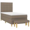 vidaXL Boxspring met matras stof taupe 90x200 cm