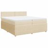 vidaXL Boxspring met matras stof cr&egrave;mekleurig 200x200 cm