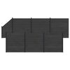 vidaXL Hek set 7 st 1138 x 186 cm WPC en Aluminium Zwart