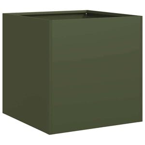 vidaXL Plantenbak 40x40x40 cm koudgewalst staal olijfgroen