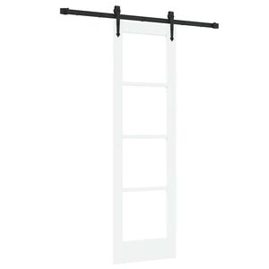 vidaXL Schuifdeur ORKDAL Wit 61 x 198,5 cm Massief grenenhout en glas