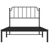 vidaXL Bedframe met hoofdbord metaal zwart 107x203 cm