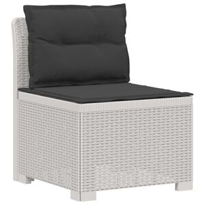 vidaXL E&eacute;npersoons Tuinbank met Kussens Rattan Look PP Wit