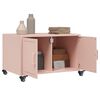 vidaXL Salontafel 68x50x43,5 cm staal roze
