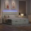 vidaXL Ottoman bed met matrassen en LED's 160x200cm fluweel lichtgrijs
