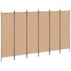 vidaXL 6-Panelen Kamerscherm Beige 300 x 180 cm Stof