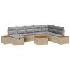 vidaXL Tuin Sofa Set met kussen 9 pcs Beige Poly riet