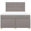 vidaXL Boxspring met matras stof taupe 140x190 cm