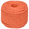 vidaXL Werktouw 20 mm 50 m polypropeen oranje