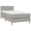 vidaXL Boxspring met matras en LED stof lichtgrijs 90x200 cm