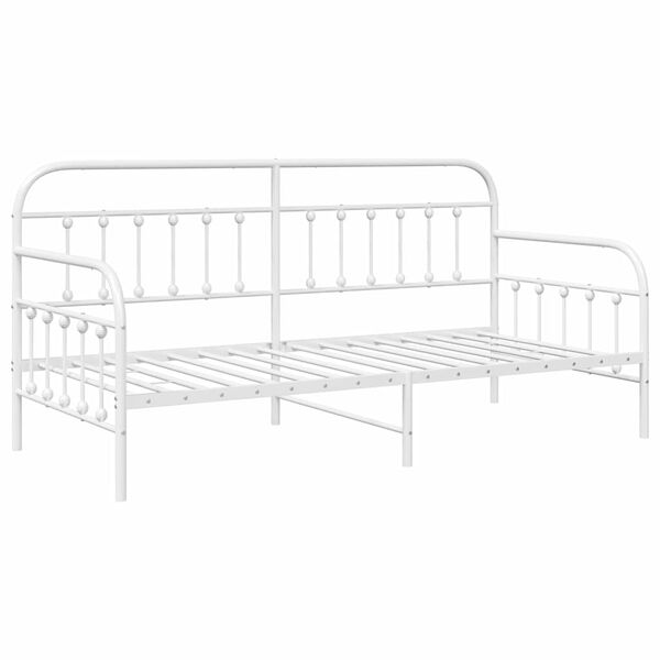 vidaXL Bedframe voor een daybed met hoofdeinde Wit 107 x 203 cm Staal