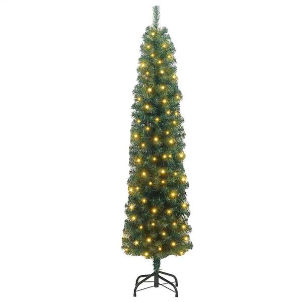 vidaXL Kunstkerstboom Groen 180 cm PVC en Staal en Kunststof