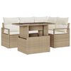 vidaXL Tuin Sofa Set 5 st Beige Poly riet