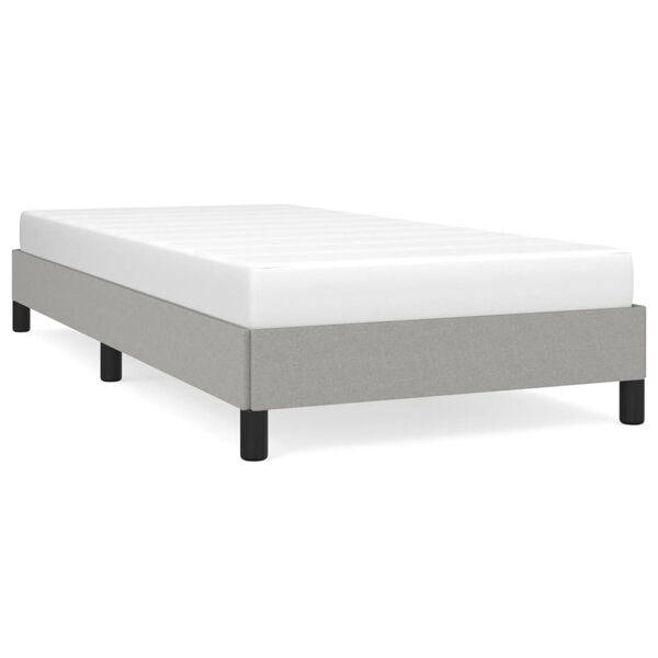 vidaXL Bedframe zonder matras 90x200 cm stof lichtgrijs
