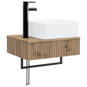vidaXL Wandgemonteerde Wastafel Artisanaal eiken 53 x 35 x 39 cm