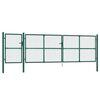 vidaXL Tuinhek van gaas 500x125 cm gegalvaniseerd staal groen