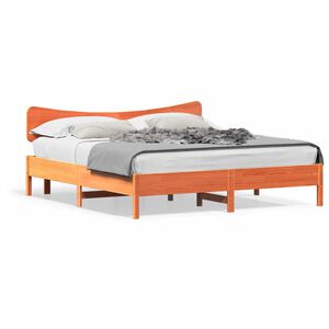 vidaXL Bedframe zonder matras massief grenenhout wasbruin 200x200 cm