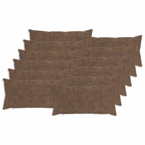 vidaXL Kussensloop 12 st HEERLEN Licht Bruin 40 x 80 cm