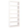 vidaXL Boekenkast/kamerscherm 80x30x199,5 cm massief grenenhout wit