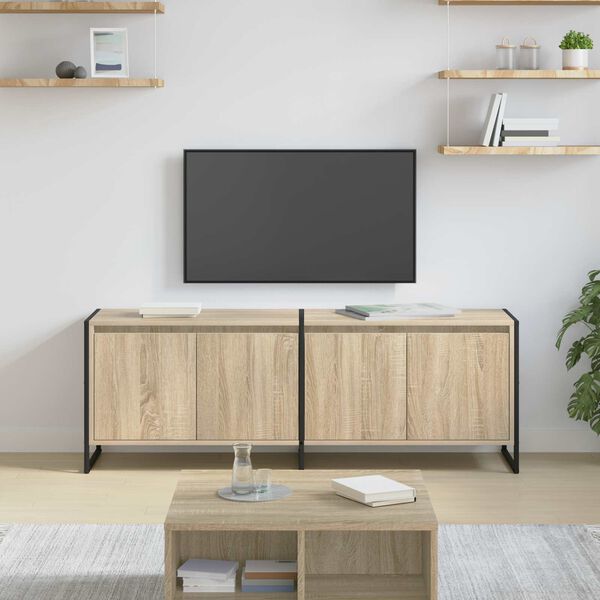 vidaXL TV-kast Sonoma 140 x 36 x 49.5 cm Bewerkt hout