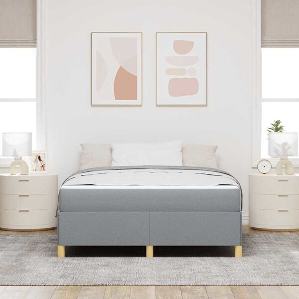 vidaXL Bedframe met matras Lichtgrijs 160 x 200 cm Stof
