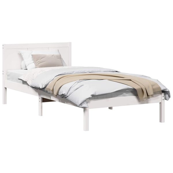 vidaXL Bedframe Wit 80 x 200 cm Massief grenenhout