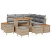 vidaXL Tuinbankenset 9 st 8-Aantal zitplaatsen Beige en Licht Grijs