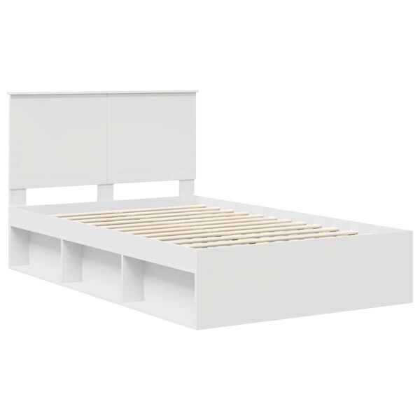vidaXL Bedframe met hoofdeinde Wit 120 x 190 cm Massief grenenhout