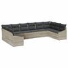 vidaXL Tuinbankenset 10 st Lichtgrijs poly rattan