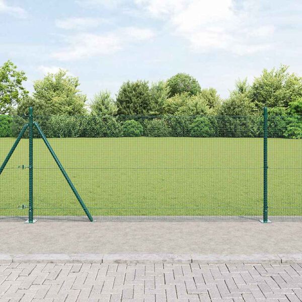 vidaXL Afrasteringspaal Groen 50 x 1 m (16 x 16 mm gaas) Staal en PVC