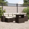 vidaXL 7-delige Loungeset met kussens poly rattan bruin