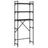 vidaXL Wasmachinerek 67x25x163 cm bewerkt hout zwart